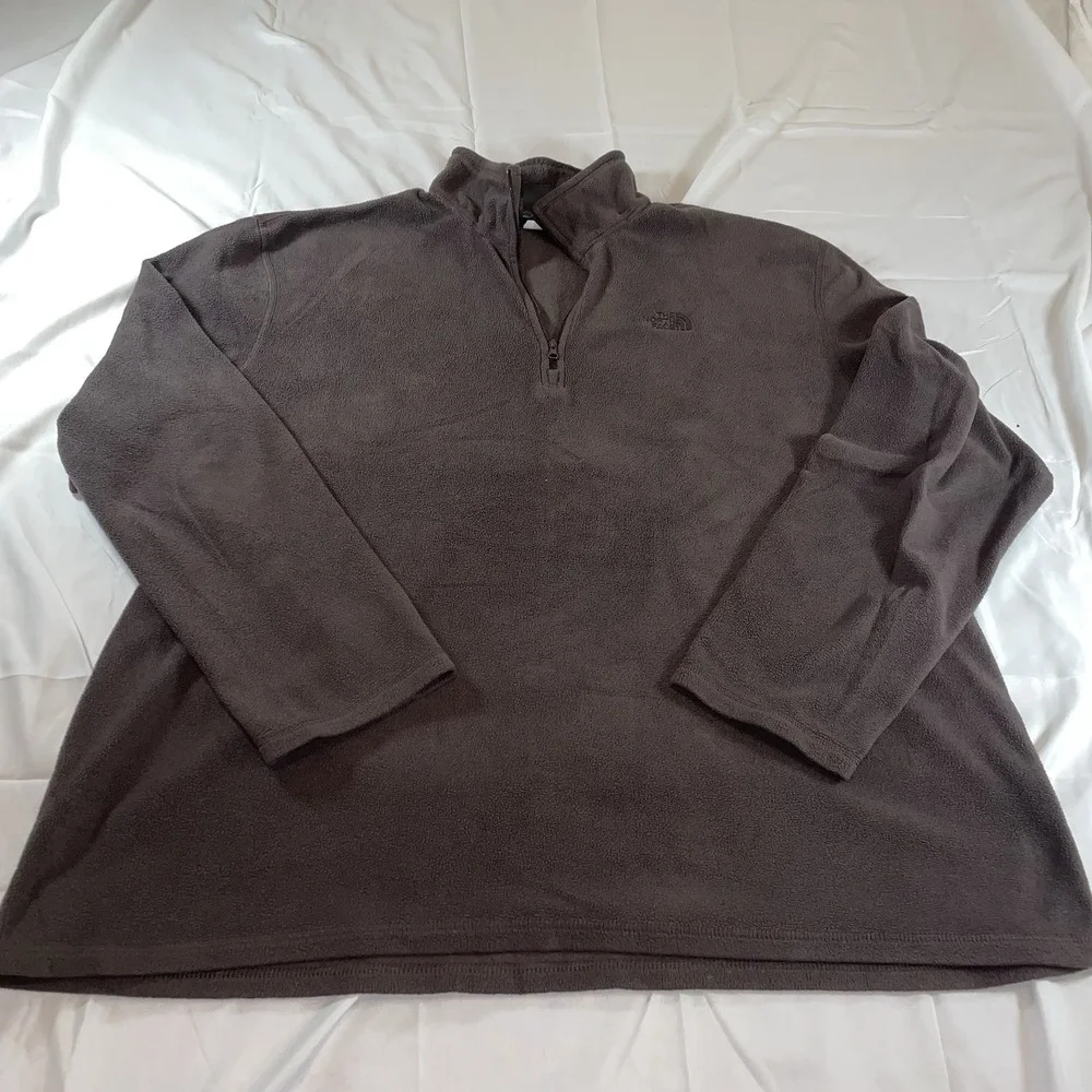 The‎ North Face Mens XXL Brown TKA 100 Glacier Quarter Zip Fleece Pullover AJGW